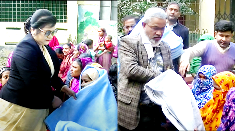 টাঙ্গাইলে টুকু'র পক্ষ থেকে সুবিধা বঞ্চিত মানুষের মাঝে শীতবস্ত্র বিতরণ