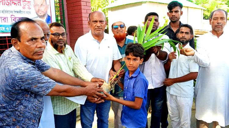 মাহমুদনগর ইউনিয়নে টুকুর পক্ষ থেকে বিনামূল্যে বৃক্ষের চারা বিতরণ